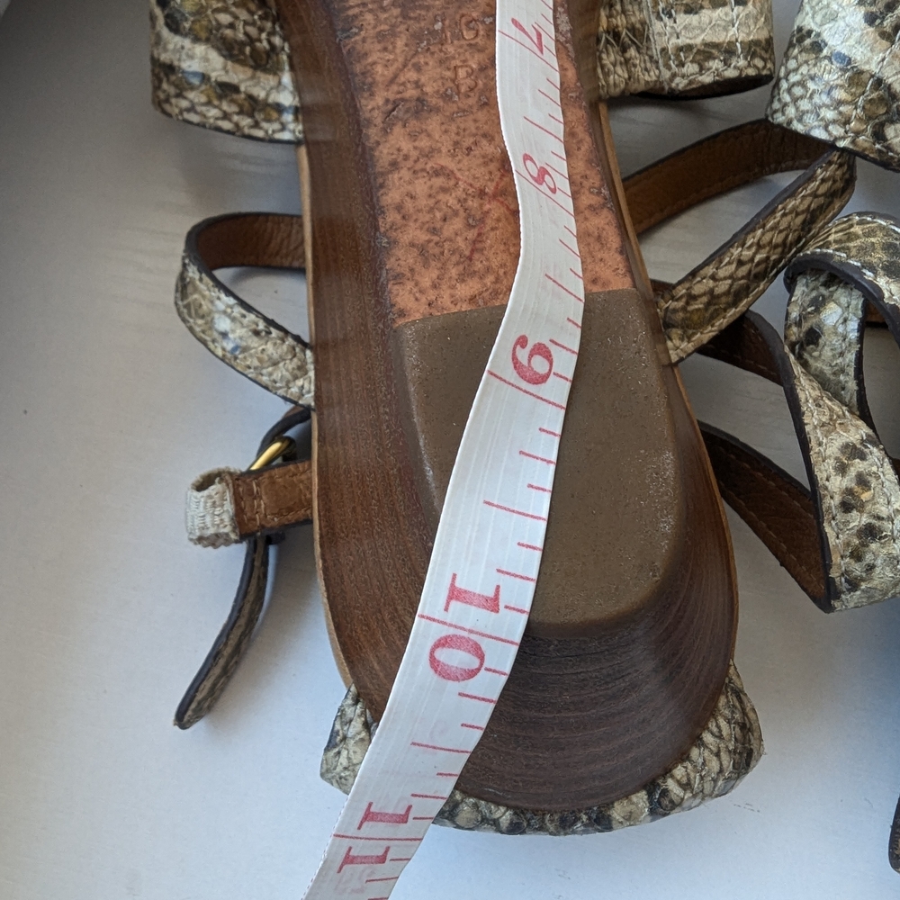 Coach Snake Print Sandals with Gold Accents - Picture 11 of 12